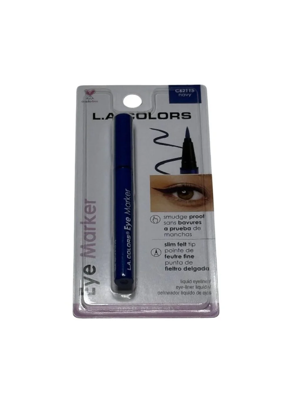 L A Colors Eye Marker Liquid Eyeliner Navy Smudge Proof Slim Tip